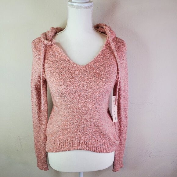 Crave Fame Juniors Blush Hooded Sweater XS - Picture 4 of 10